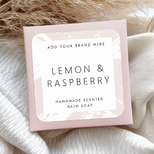 Minimal light rose grey bushstrokes product label