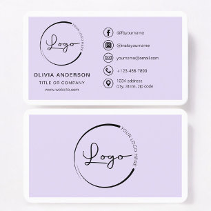 Minimal Lilac Purple Business Branding Card