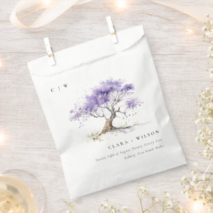 Minimal Lilac Watercolor Jacaranda Tree Wedding Favour Bags
