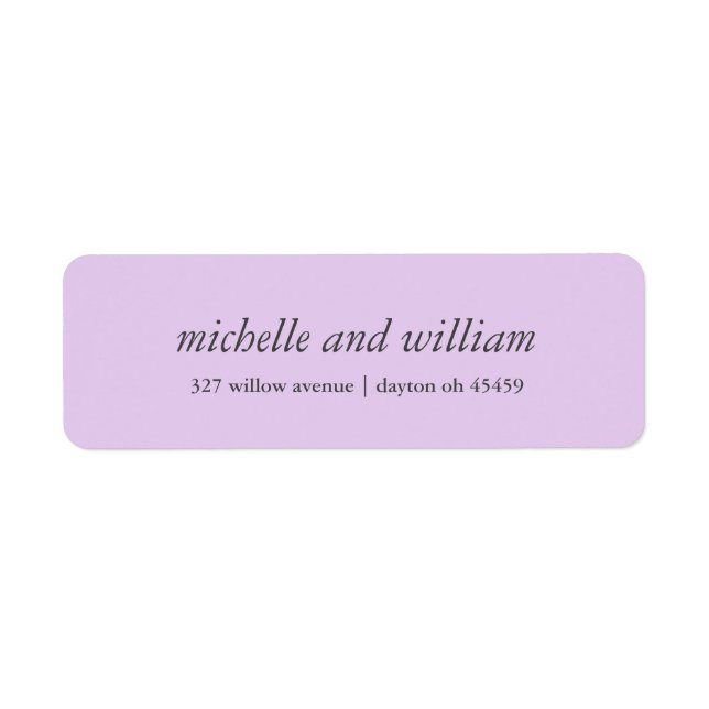 Minimal Lilac wedding personalised (Front)