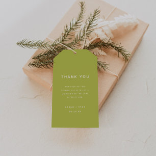 Minimal Lime Green Wedding Favor Thank You Gift Tags