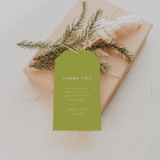 Minimal Lime Green Wedding Favour Thank You Gift Tags