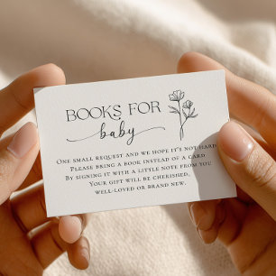 Minimal Line Art Baby Shower Books for Baby Enclosure Card