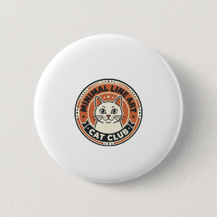 Minimal Line Art Cat Cat Lover Gift - Minimal Line 6 Cm Round Badge