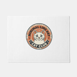 Minimal Line Art Cat Cat Lover Gift - Minimal Line Doormat