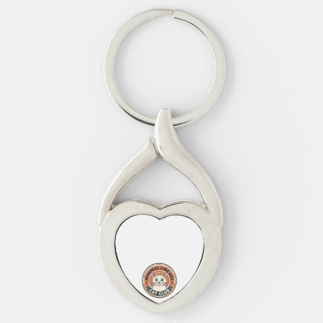 Minimal Line Art Cat Cat Lover Gift - Minimal Line Key Ring (Front)