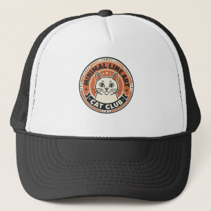 Minimal Line Art Cat Cat Lover Gift - Minimal Line Trucker Hat