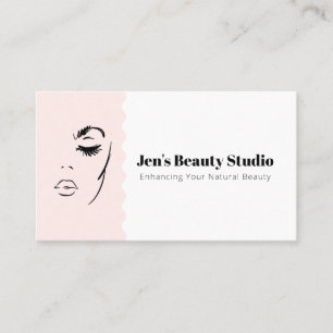 Minimal Line Art Face Feminine Beauty Aesthetic  Business Card