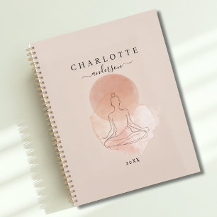 Minimal Line Art Meditating Woman Planner