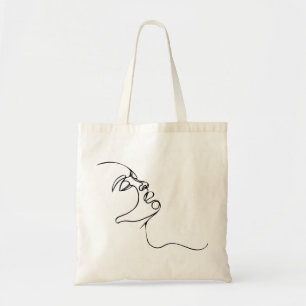 minimal line art woman Face Tote Bag