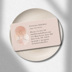 Minimal Line Art Woman Yoga Meditation  Business Card