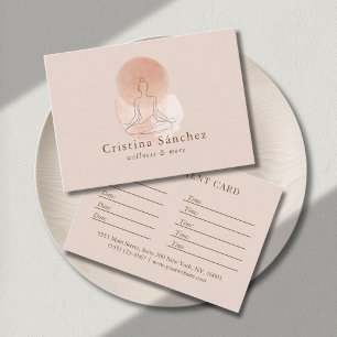 Minimal Line Art Woman Yoga Meditation Business Card