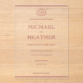 Minimal Line Border Wedding Invitation