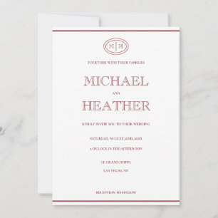 Minimal Line Border Wedding Invitation