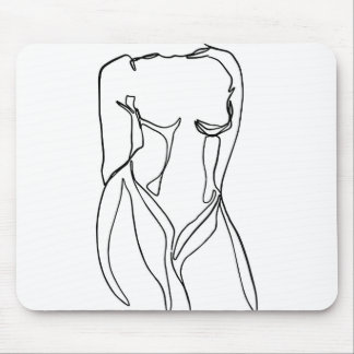 minimal line drawing of woman's body mouse pad