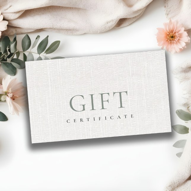 Minimal Line Grey White Texture Gift Certificate (Creator Uploaded)