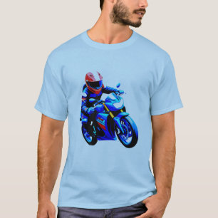 🏍️ Minimal Line Motorcycle Rider Clean Urban  T-Shirt