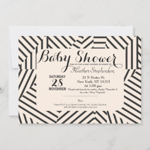 Minimal Linear Geometric Stripes Pattern Invitation