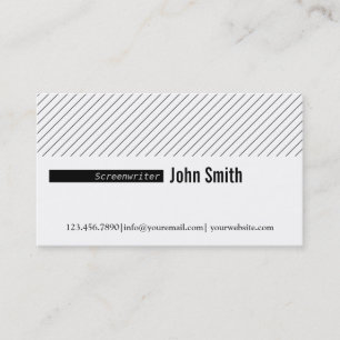 Minimal Lines Screenwriter Business Card