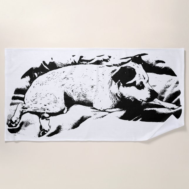 Minimal Lines, Snowbird Napper Beach Towel (Front)