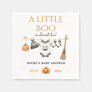 Minimal Little Boo Halloween Baby Shower Napkin