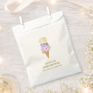 Minimal Little Flower Scoop Ice Cream Baby Shower Favour Bags