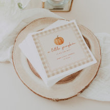 Minimal "Little Pumpkin" Fall Baby Shower Gingham