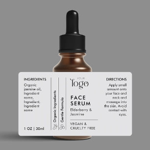 Minimal Logo 1OZ Dropper Bottle Waterproof Label