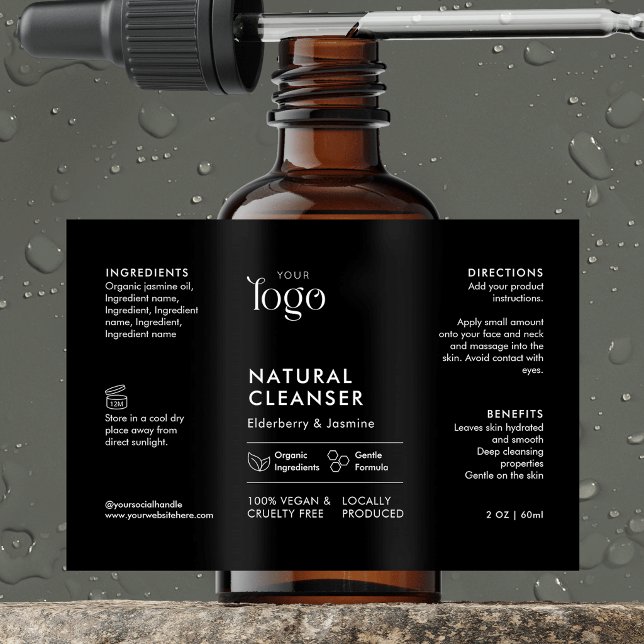 Minimal Logo 2OZ Dropper Bottle Waterproof Label (Creator Uploaded)
