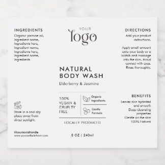 Minimal Logo 8 OZ Cosmetic Bottle Waterproof Label