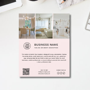 Minimal Logo Photo Soft Pink Business Flyer