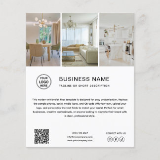 Minimal Logo Photo White Business Flyer