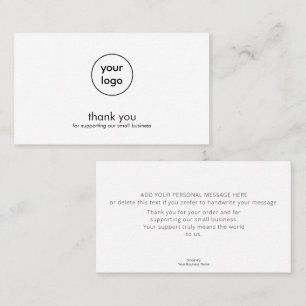 Minimal Logo Thank You Card Small Business