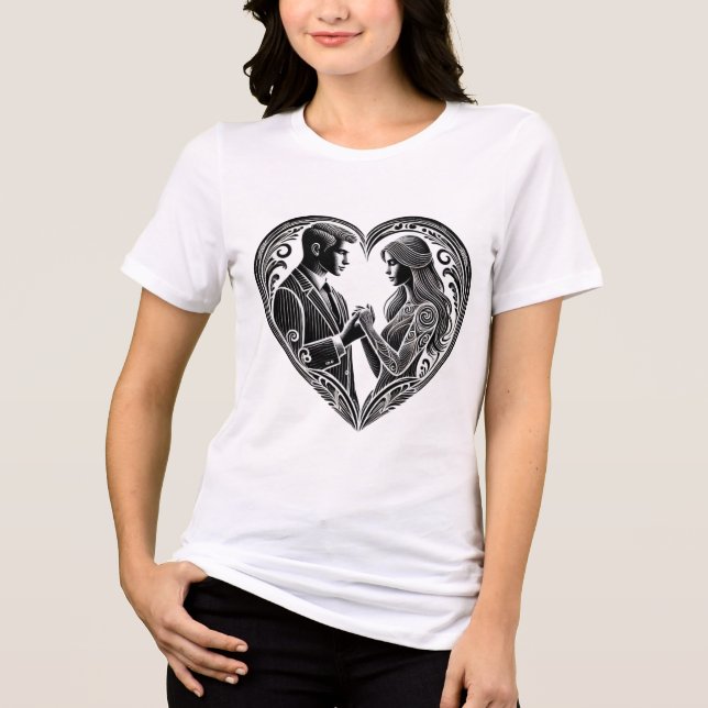 Minimal Love Design T-Shirt Tri-Blend Shirt (Front)
