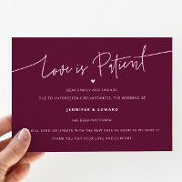 Minimal Love Is Patient Wedding Update Cranberry
