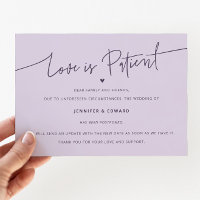Minimal Love Is Patient Wedding Update Purple