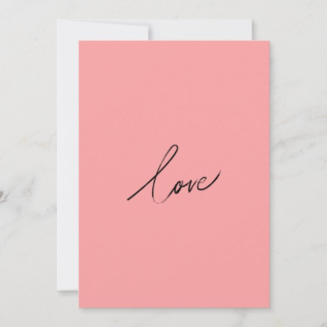 Minimal Love Script — Blush Pink Modern Holiday Card (Front)