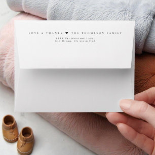 Minimal Love & Thanks Modern Personalised Family Envelope
