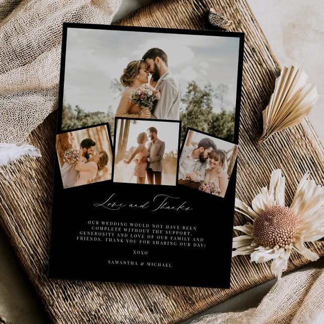 Minimal Love & Thanks Wedding Thank You Card (Creator Uploaded)