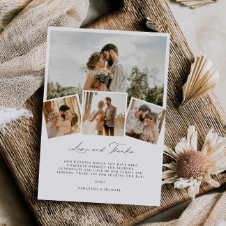 Minimal Love & Thanks Wedding Thank You Card