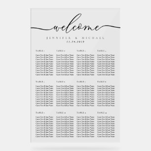 Minimal Lux Clean Simple Wedding Table Numbers Acrylic Sign