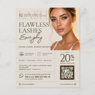 Minimal Luxury Aesthetician Lash Technician Beige Flyer