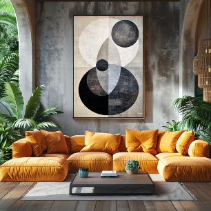 Minimal Luxury Art Deco Geometric Abstract Neutral Poster