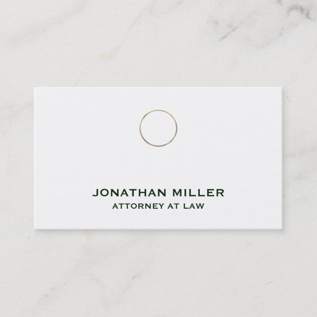 Minimal Luxury Attorney at Law  Business Card (Front)