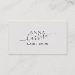 Minimal Luxury Boutique Grey Modern Calligraphy Business Card