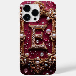 👑 Minimal Luxury Gold E Monogram Elegant Initial Case-Mate iPhone 14 Pro Max Case