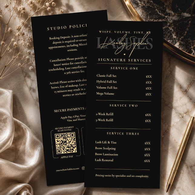 Minimal Luxury Lash Artist Studio Price List Menu (Minimal Luxury Lash Artist Studio Price List Menu
)