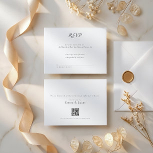 Minimal Luxury   Modern RSVP Card with QR Code