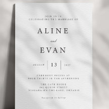 Minimal Luxury Modern Wedding Invitation Card
