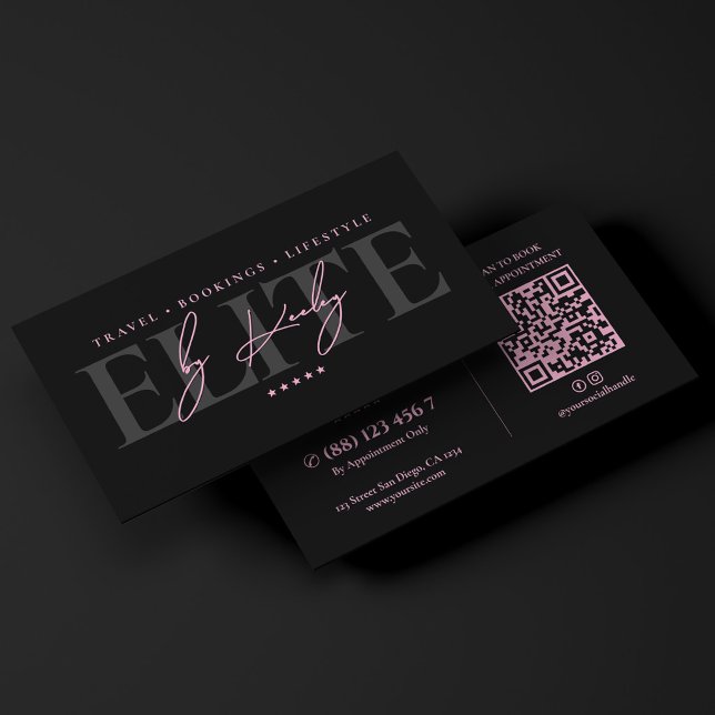 Minimal Luxury Pink Black Executive Concierge Business Card (Minimal Luxury Pink Black Executive Concierge Business Card
)